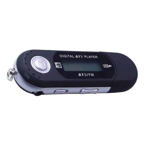 Bærbar USB MP3-afspiller Musikafspiller Digital LCD-skærm Sort