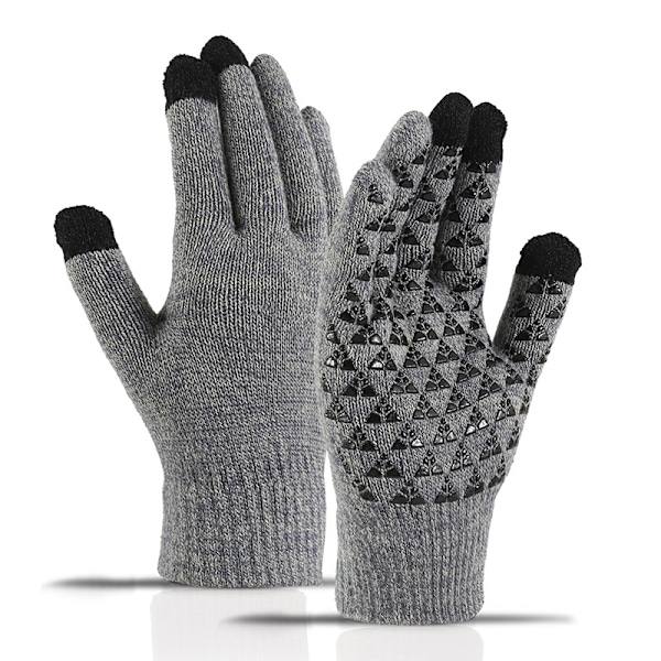 Varme touchscreen vinterhandsker grå/sort