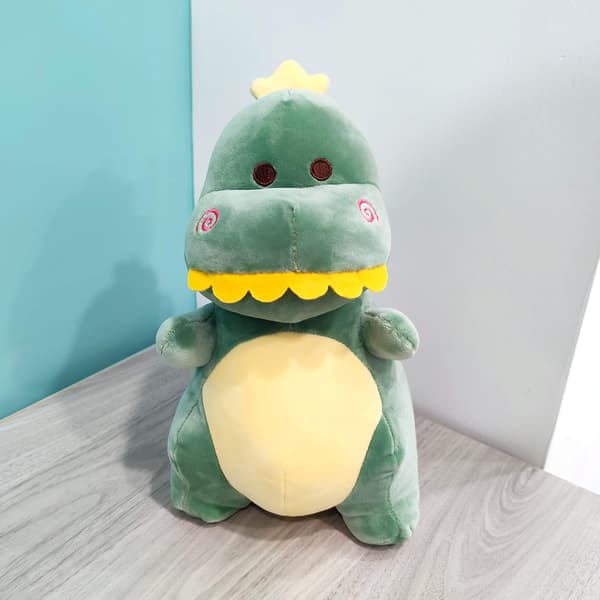 Dinosaur plyslegetøj, 30 cm, nuttet, egnet til drenge og piger, grøn