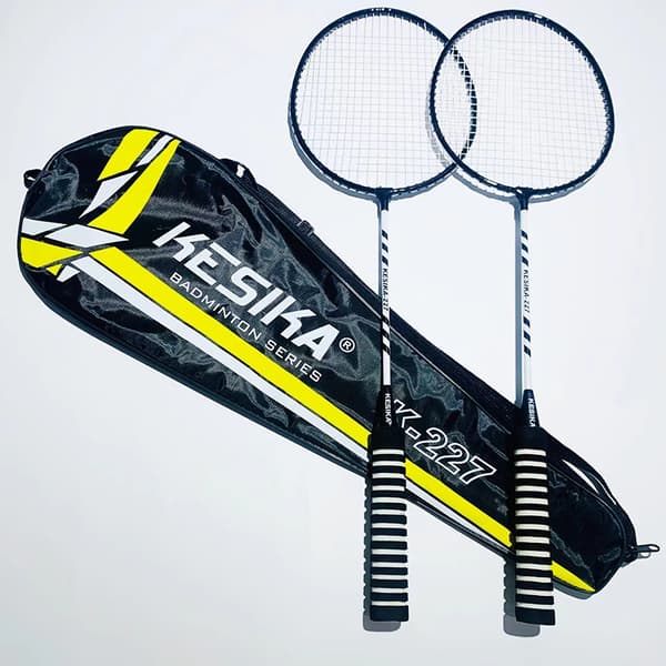 Badmintonracket Dobbelt Racket Slitesterk 2 Racketer Blå C