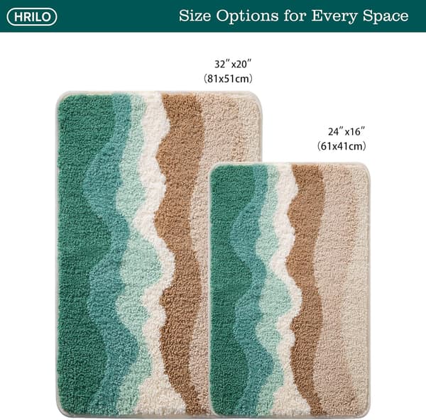 Mikrofiber bademåtter, absorberende bløde langhårede tæpper til brusebad badekar vask toilet 24\" X 16\"