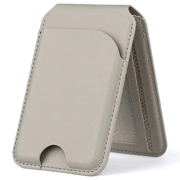 Universal Magsafe Magnetisk Kortholder med Drejelig Stand - Kompatibel med iPhone og Android Grå Grå Grey