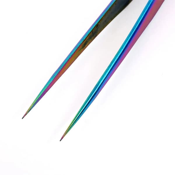 2-pak - Pincetter til øjenvippeforlængelser - Pinsetsæt multicolor