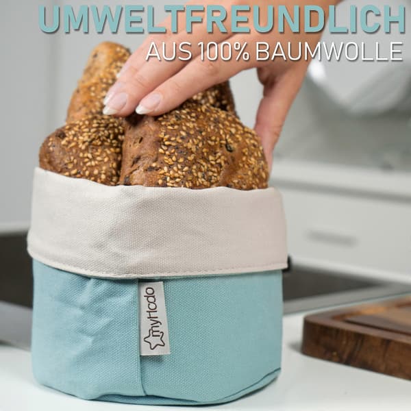 Brödpåse 25 cm Lätt att bära brödkorg 100% bomull brödkorg
