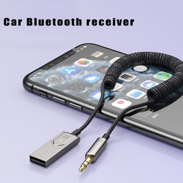Bluetooth Aux-kabel til bil/Aux Bluetooth-adapter til bil, grå
