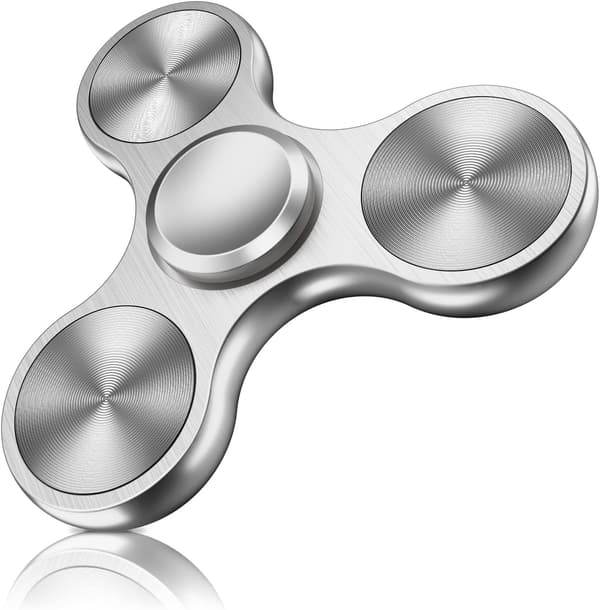 Fidget Spinner i rustfrit stål - Spinner 4-10 minutter - ADHD for alle aldre (sølv)