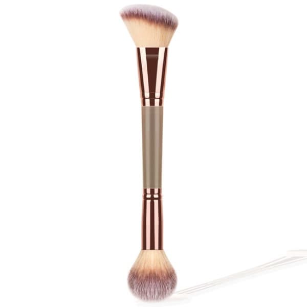 Foundationbørste, dobbeltsidet børste til blanding af flydende pudder, concealer makeup, blushbørste