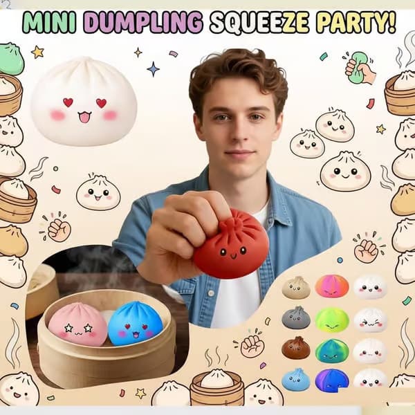 Sensorisk legetøj 25-pak Dumpling Squishy sæt, bløde stressbolde klemmelegetøj, Fidget stressaflastningssæt bolde glimmer isost, opbevaringsdamper