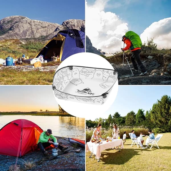 Camping Bærbar Tallerken Vannkopp Sammenleggbart Bestikksett Sammenleggbart Rede