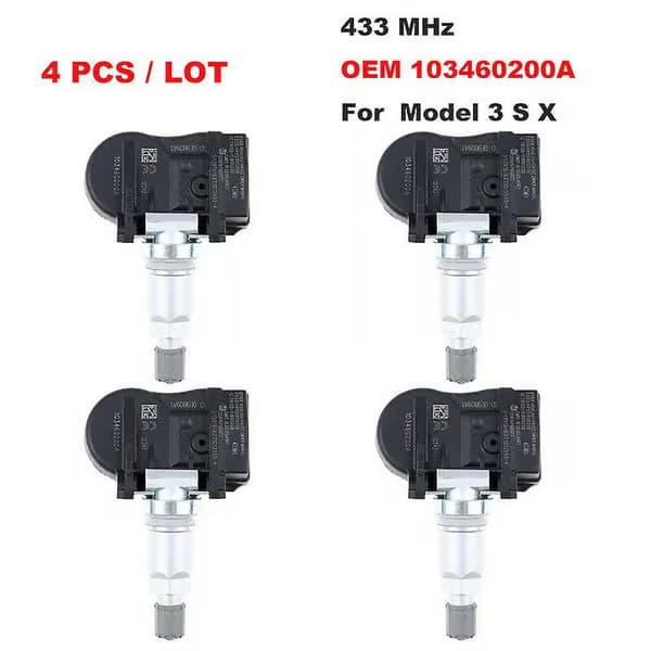 Sæt med 4 TPMS 433mhz dæktrykssensorer til Model S Model X Model 3 1034602-00-a 103460200a