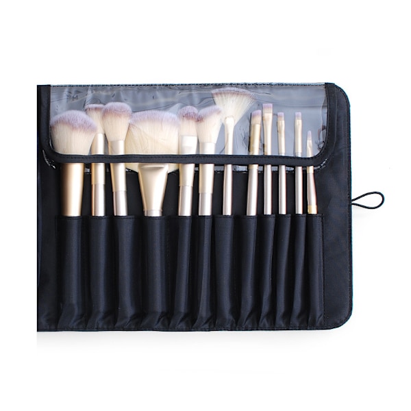 Foldbar professionel rejsetaske til makeupbørster grå grey