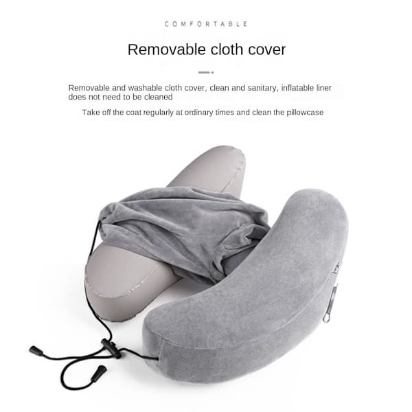 Oppblåsbar nakkepute for fly GREY Grå Grey