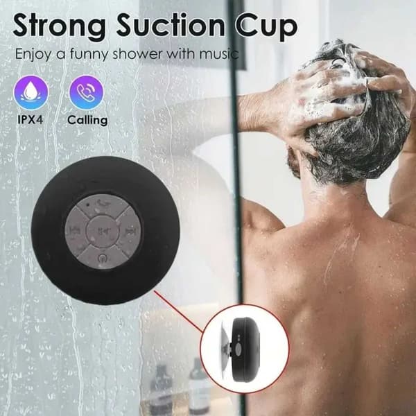 Vedenpitävä suihkukaiutin - Bluetooth-kaiutin imukupilla, musta