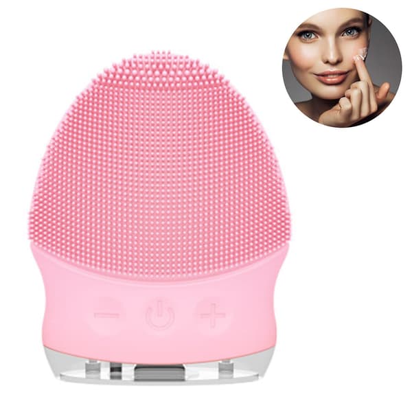 Elektrisk ansiktsrengöringsborste i silikon, rosa Pink