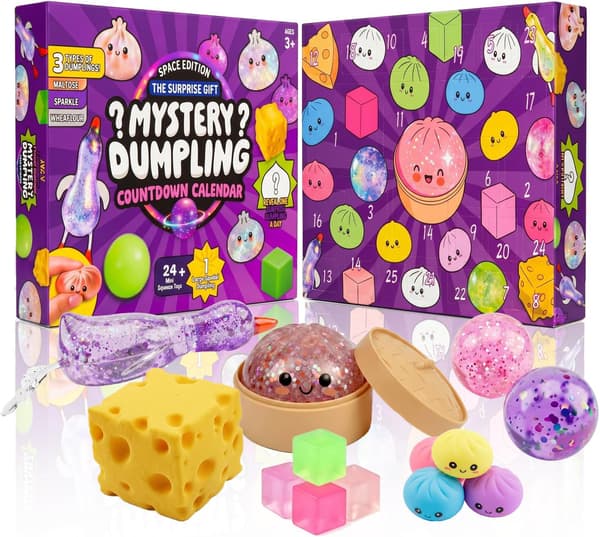 Sensorisk legetøj 25-pak Dumpling Squishy sæt, bløde stressbolde klemmelegetøj, Fidget stressaflastningssæt bolde glitter is opbevaringsdamper gave
