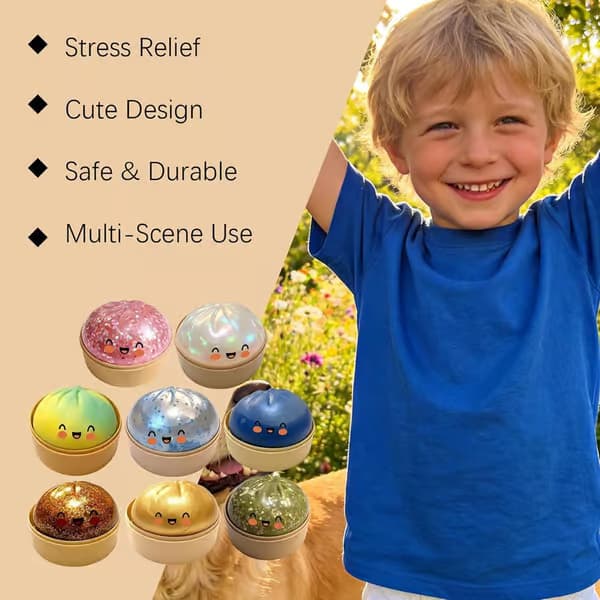 Sensorisk legetøj 25-pak Dumpling Squishy sæt, bløde stressbolde klemmelegetøj, Fidget stressaflastningssæt bolde glimmer isost, opbevaringsdamper