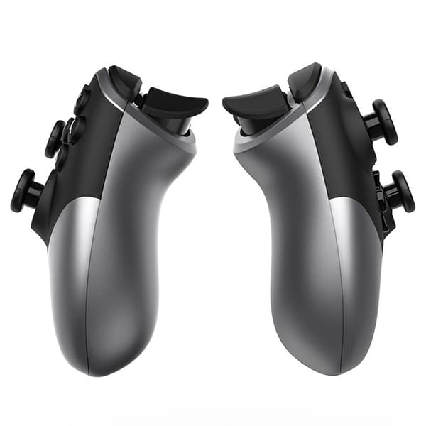 Bluetooth spillkontroller multifunksjonell trådløs gamepad med strømdisplay for Switch PC Telefon Nettbrett TV Svart