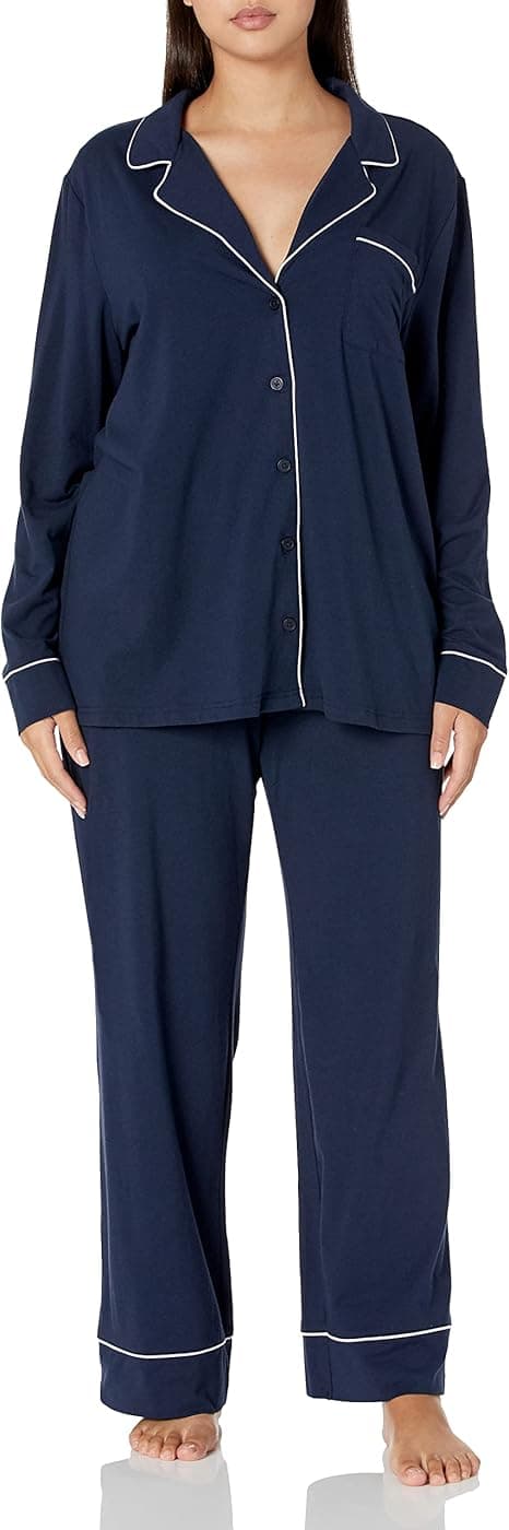 Pyjamasensemble med långärmad tröja i bomull och modal för dam