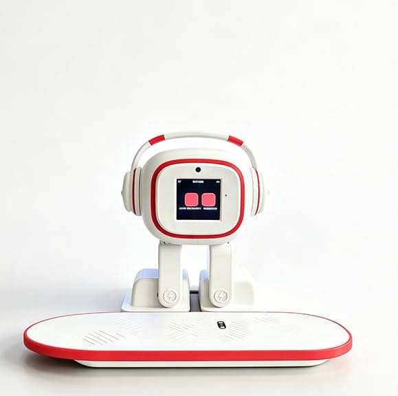 AI-ledsagerrobot til voksne | Desktop-humanoid med dynamiske udtryk og tilpasset vidensbase | 19 handlinger, 10 sprog | AI-kæledyr, Emo Black Black