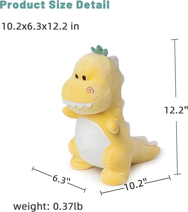 Dinosaur kosedyr, 30 cm, bedårende, egnet for gutter og jenter, gul