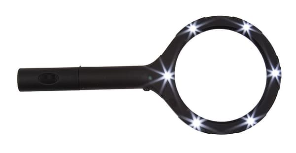 Forstørrelsesglas med LED-belysning Sort