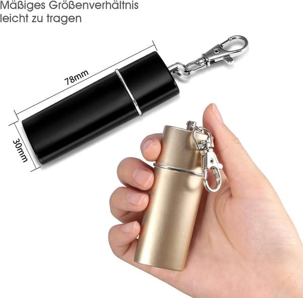 Sett med 3 bærbare askebegre (Svart + Rosa + Gull) Mini reiseaskebeger
