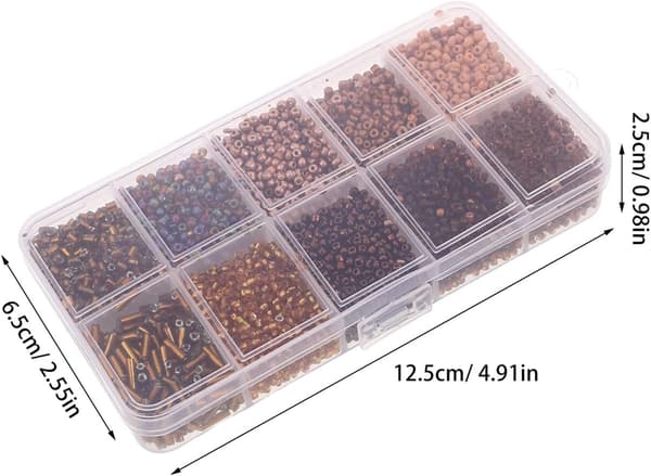10-pack 2 mm glaspärlor set mini bruna DIY smyckestillverkningspärlor