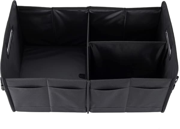 Bil bagagerums organizer, sammenklappelig med flere rum, 55L x 32B x 32H cm, sort