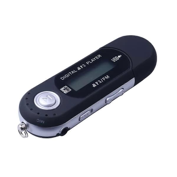 Bærbar USB MP3-afspiller Musikafspiller Digital LCD-skærm Sort