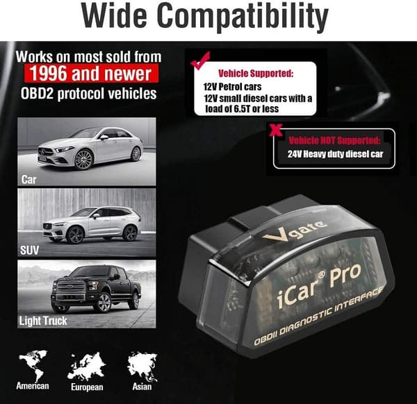 Icar Pro Ble 4.0 Obd2 Diagnostisk Værktøj Fejlkodelæser Obdii Kompatibel Biladapter Tjek Motorlys til Ios, Android og Windows null ingen