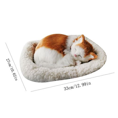 Sovende katt kosedyr 33cm J-flerfarget