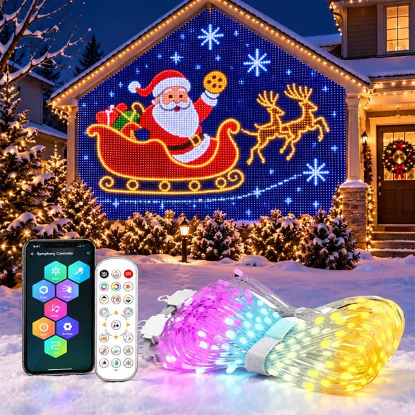 Jule-LED-net til huset & Smart væggardin til udendørs brug - 400 LED RGB (2m*2m) (5V USB-port)