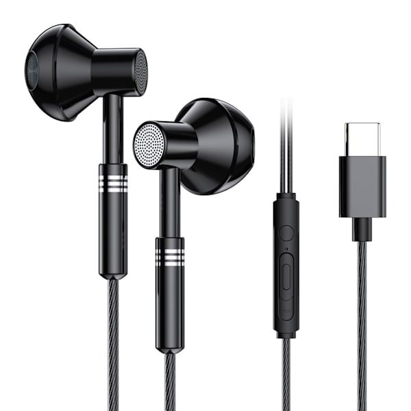 USB-C In-Ear Hovedtelefoner med Kablet DAC Sort sort
