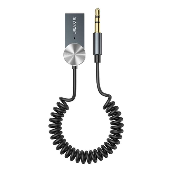 USAMS A2DP Bluetooth 5.0 AUX lydmusikk mottakeradapter svart
