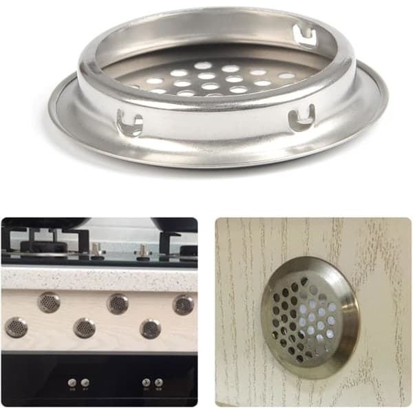 20 stk. 53 mm VENTILATIONSGITTER i rustfrit stål, rundt mesh, åndbart
