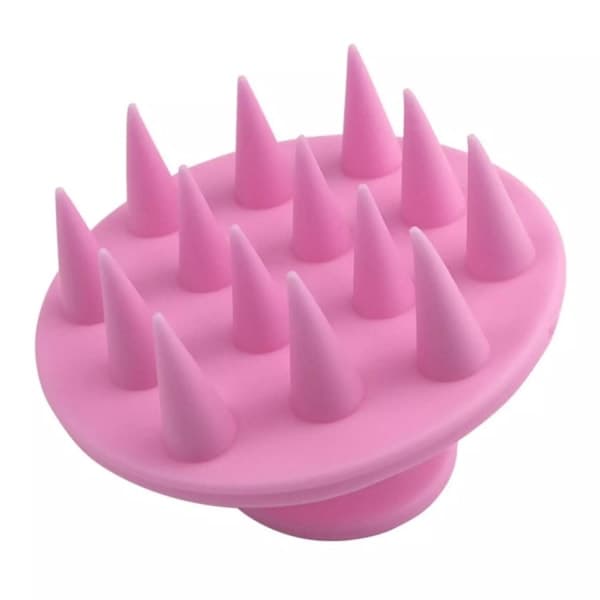 Silikonebørste til hovedbundsmassage - Pink Pink