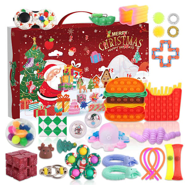 Adventskalender med 24 Fidget-leker - Antistress-sett for barn!