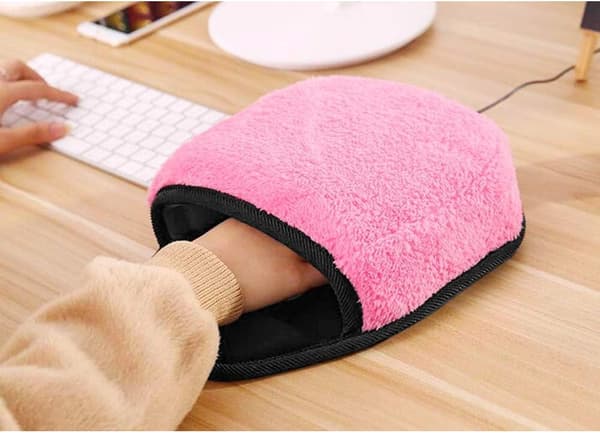 USB Oppvarmet Musematte, Håndvarmer, Vinter Oppvarming Varmt Musematte Dekke (Rosa) pink