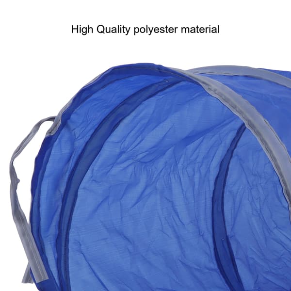 Sammenklappelig polyester kattetunnel med hængende bold til katte, kaniner, hvalpe - Kongeblå