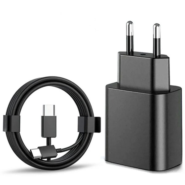 Hurtigoplader 45W til Samsung USB-C + 2M USB C kabel - EU - Sort