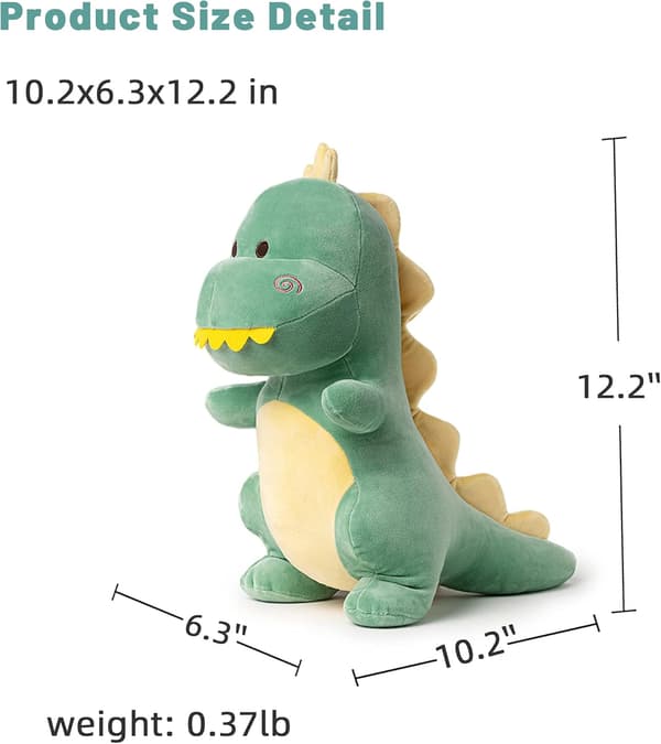Dinosaur kosedyr, 30 cm, bedårende, egnet for gutter og jenter, grønn