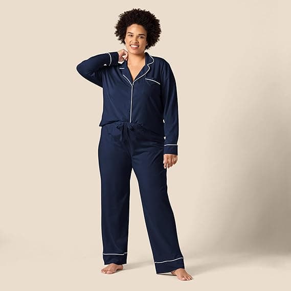 Pyjamasæt med lange ærmer i modal bomuld til kvinder
