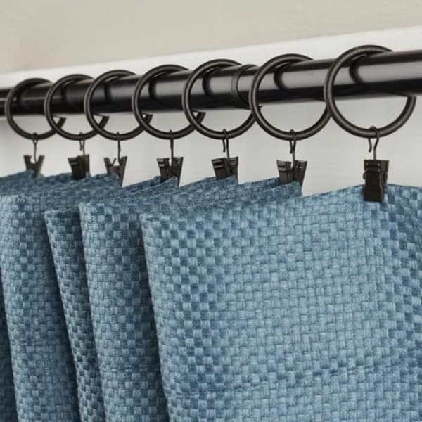 Gardinringe med klemmer sort 20 stk. (LGL)