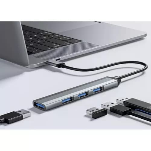 USB Hub 4 porte | USB A til 1x USB 3.0 og 3x USB 2.0 sort