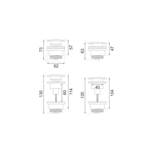 TVÄTTSTÄLL CLICKETY-CLICK SIPHON UNIVERSAL REA VIT