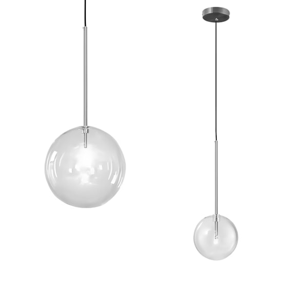 RIIPPUVA TOOLIGHT LASIPALLOKATTOLAMPPU MUSTA KROMI 20CM APP1685-1CP