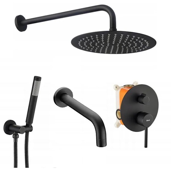 REA LUNGO BLACK + BOX DOLDA INSTALLATION BADKAR/DUSCHSET