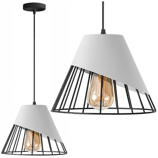 TAK PENDEL LAMPA SKUGGA METALL APP228-1CP VIT