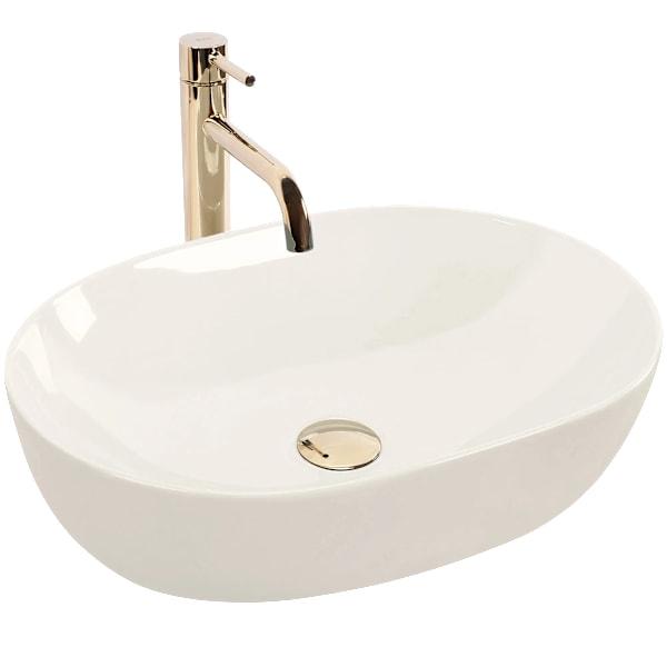 HÅNDVASK PÅ PIEDESTAL REA LISA SHINY WHITE