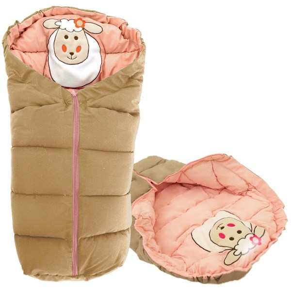 4-i-1 Barntäcke Får Beige-Rosa